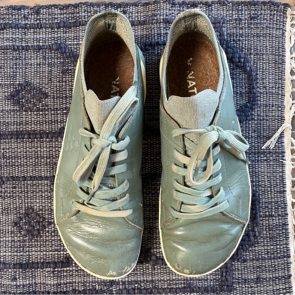 Vivobarefoot Geo Court Knit shoes sage sea green women’s barefoot wide sneakers